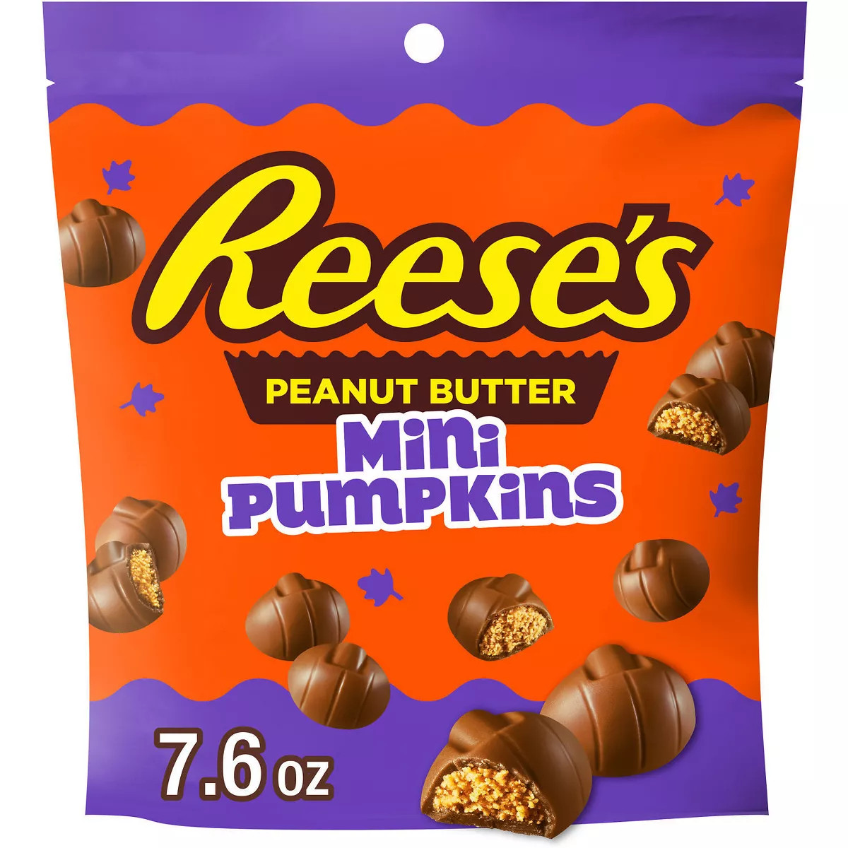 Reese's Mini Peanut Butter Pumpkins Halloween Candy Pouch - 7.6oz | Target