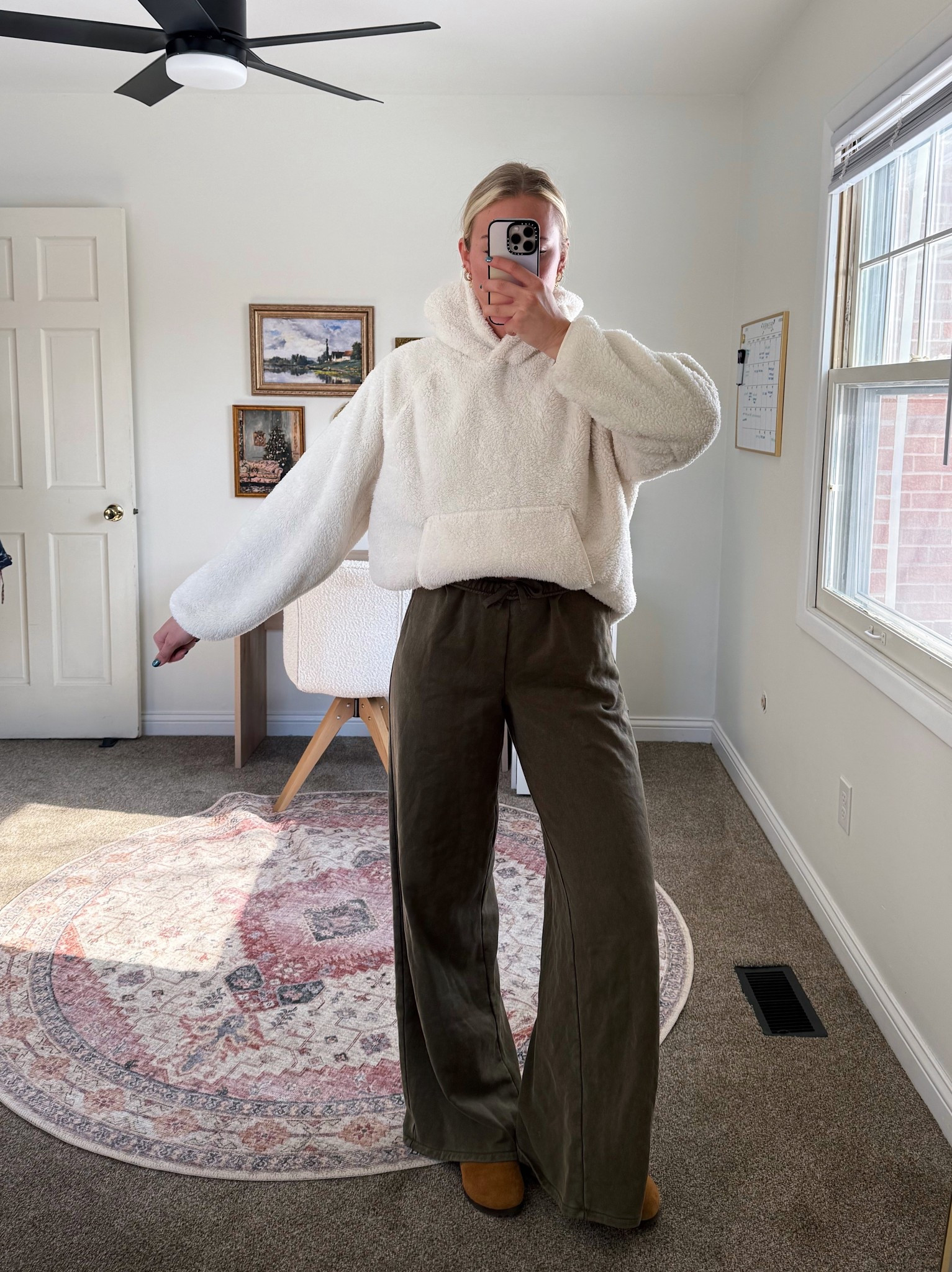 Loveeee the Sherpa hoodie! Size large & size small tall in the pants 🤍🌲☃️🪵

#LTKootd