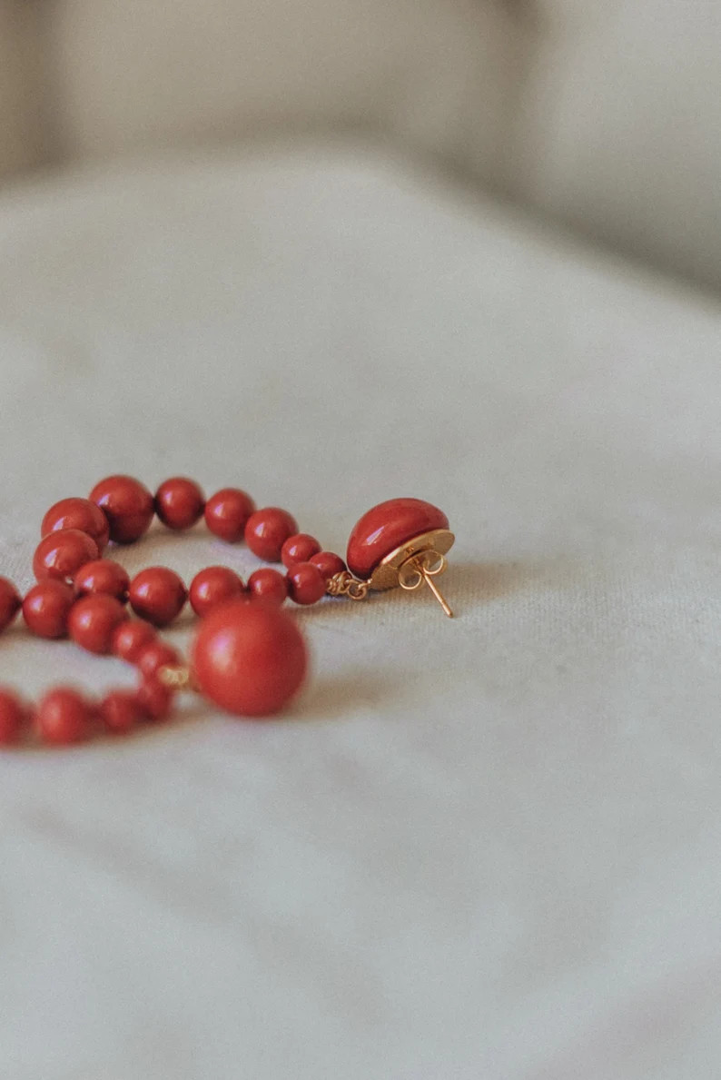 Boucles doreilles en perles HERMELINE  coquelicot  esprit | Etsy | Etsy (FR)
