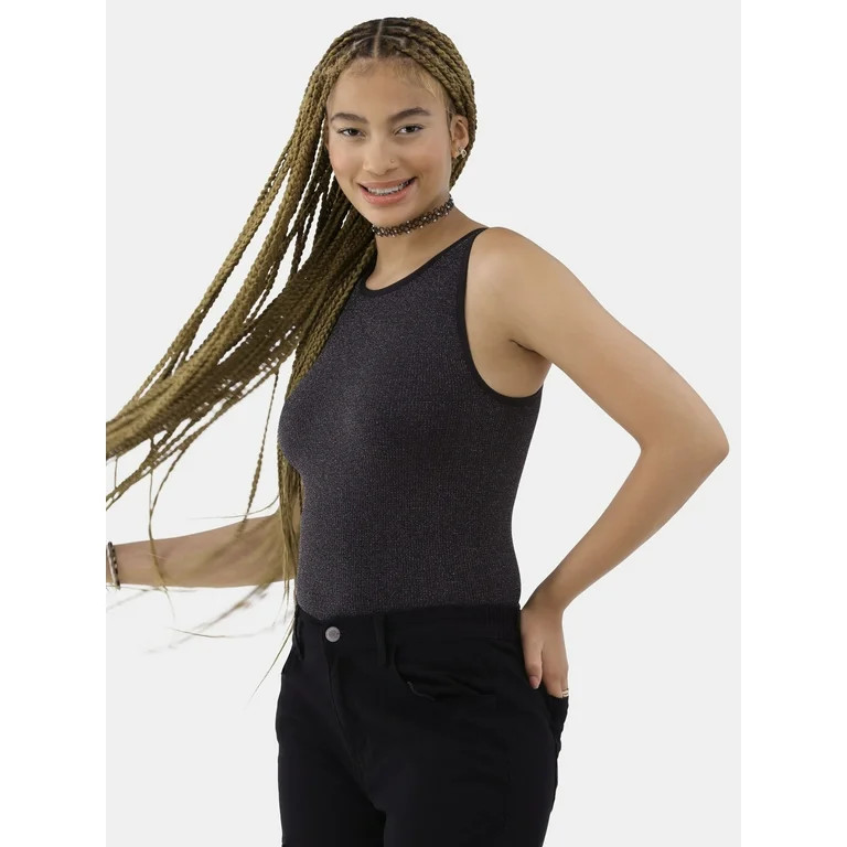 No Boundaries Seamless Shimmer Bodysuit, Women's and Women's Plus | Walmart (US)