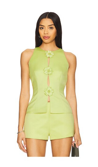 Amelia Petal Top in Chartreuse | Revolve Clothing (Global)