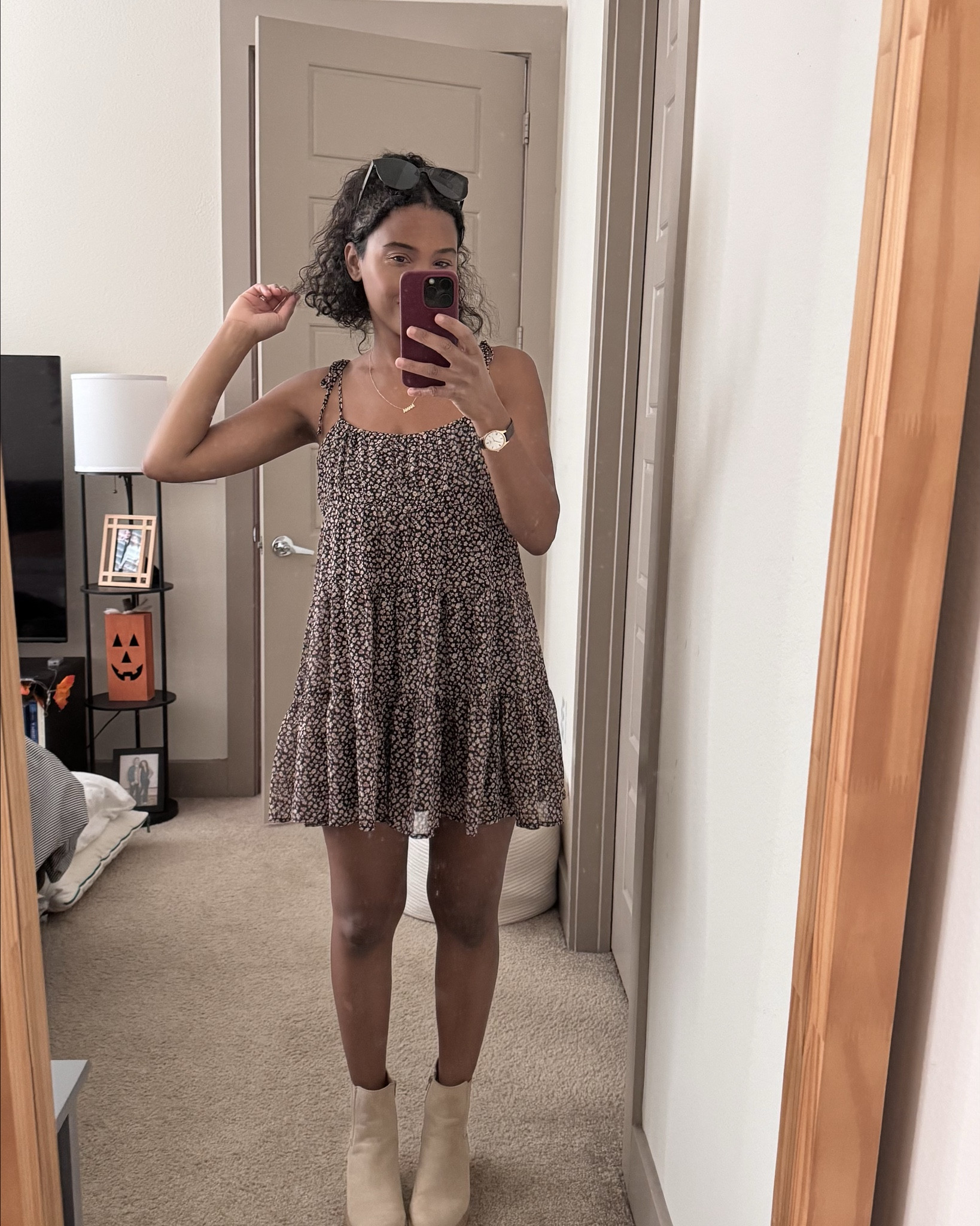 Fall floral dress outfit 🍂
Tiered floral mini dress
This one is from Nordstrom and sold out , linked similar ones

#LTKPetite #LTKStyleTip