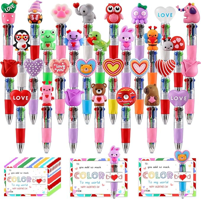 CZWZ 30Pcs Mini Multicolor Pen in One 4-in-1 Cute Pens Bulk for Kids, Ballpoint Pens for Birthday... | Amazon (US)