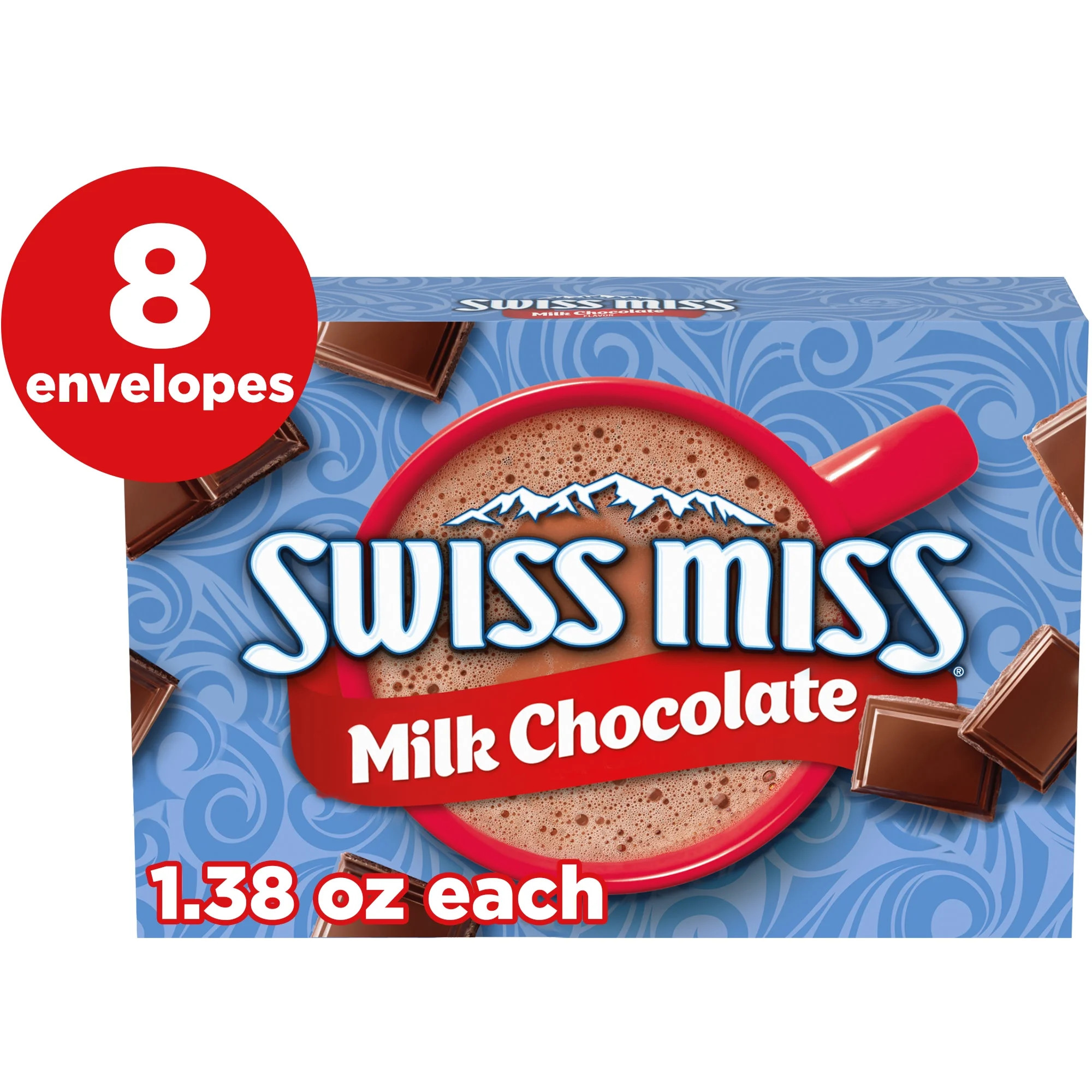 Swiss Miss Milk Chocolate Flavored Hot Cocoa Mix, 1.38 oz., 8-Count Envelopes | Walmart (US)
