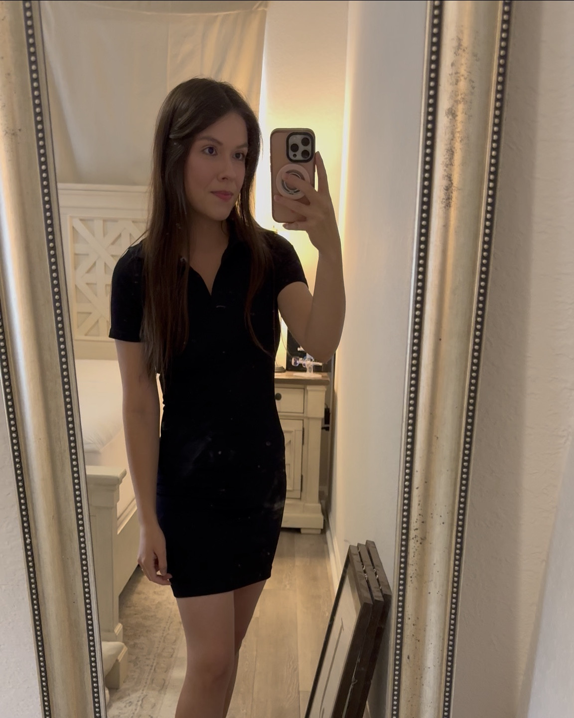 $20 steal! I love this dress. It makes me feel cute & confident, & it’s a great casual look🖤 (also, ignore my messy room we just moved lol!) 

#amazon #amazonfashion #amazondress #ootd #casuallook #blackdress 

#LTKFindsUnder50 #LTKPetite