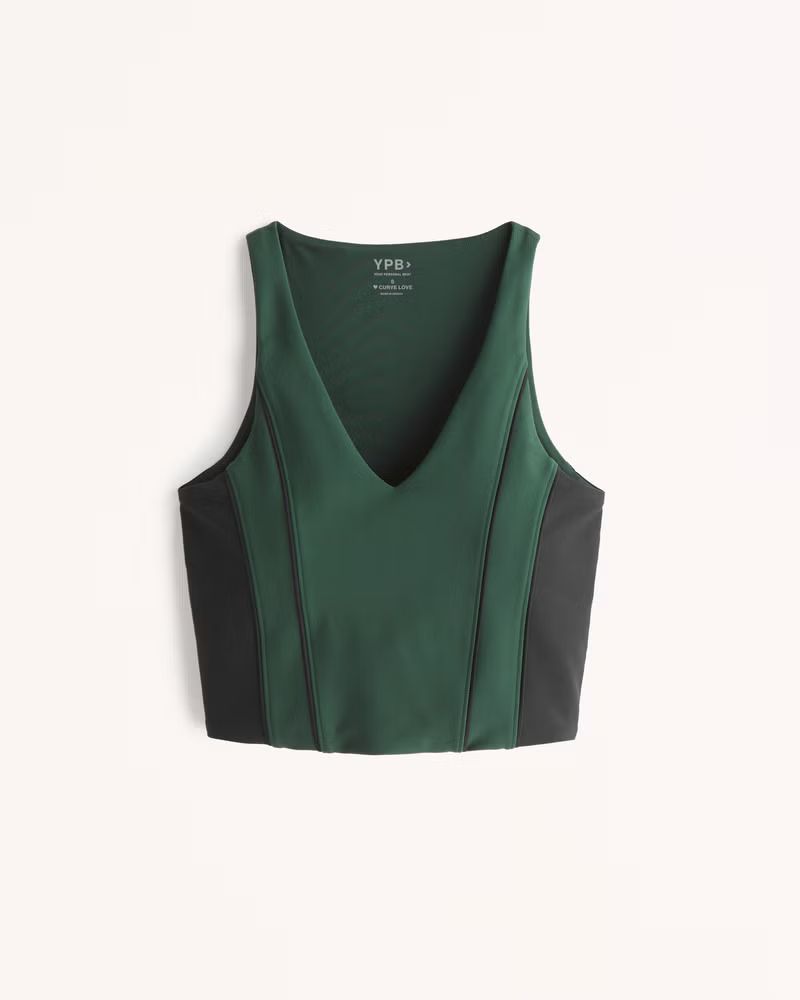 YPB sculptLUX Curve Love Corset Slim V-Neck Tank | Abercrombie & Fitch (US)