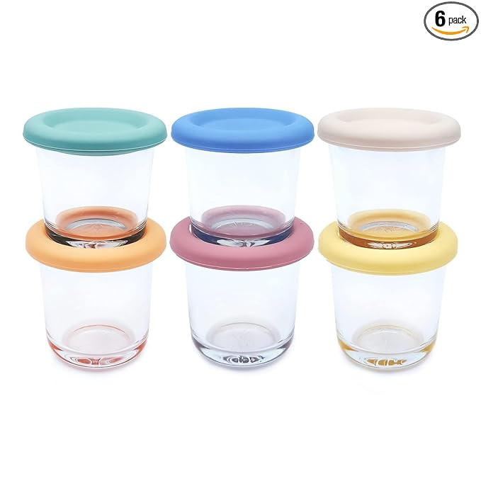 Elk and Friends 4oz Borosilicate Glass Baby Food Storage Jars with Silicone Lid | Strong Glass | ... | Amazon (US)
