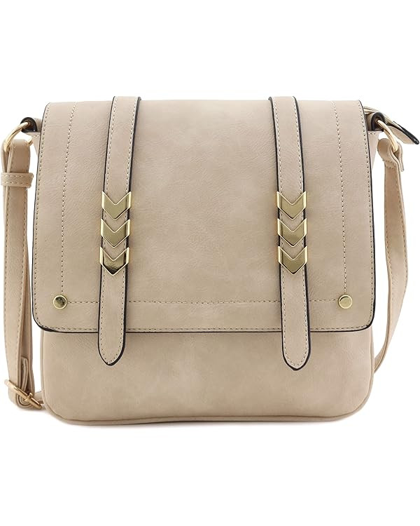 ALYSSA Double Compartment Large Flapover Crossbody Bag | Amazon (US)