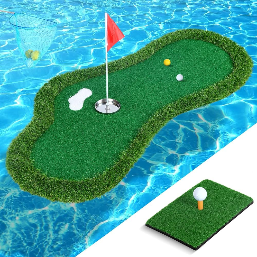 Floating Golf Green for Pool, Floating Putting Green for Pool, Lake with Ball Retriever & Anti-Dr... | Amazon (US)