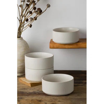 Artisan Handcrafted Ceramic Bowl Set Of 6, 23Oz Deep Soup & Cereal Bowls, Double Reactive Glaze Stoneware, Stackable Design, Microwave & Dishwasher Sa | Wayfair North America
