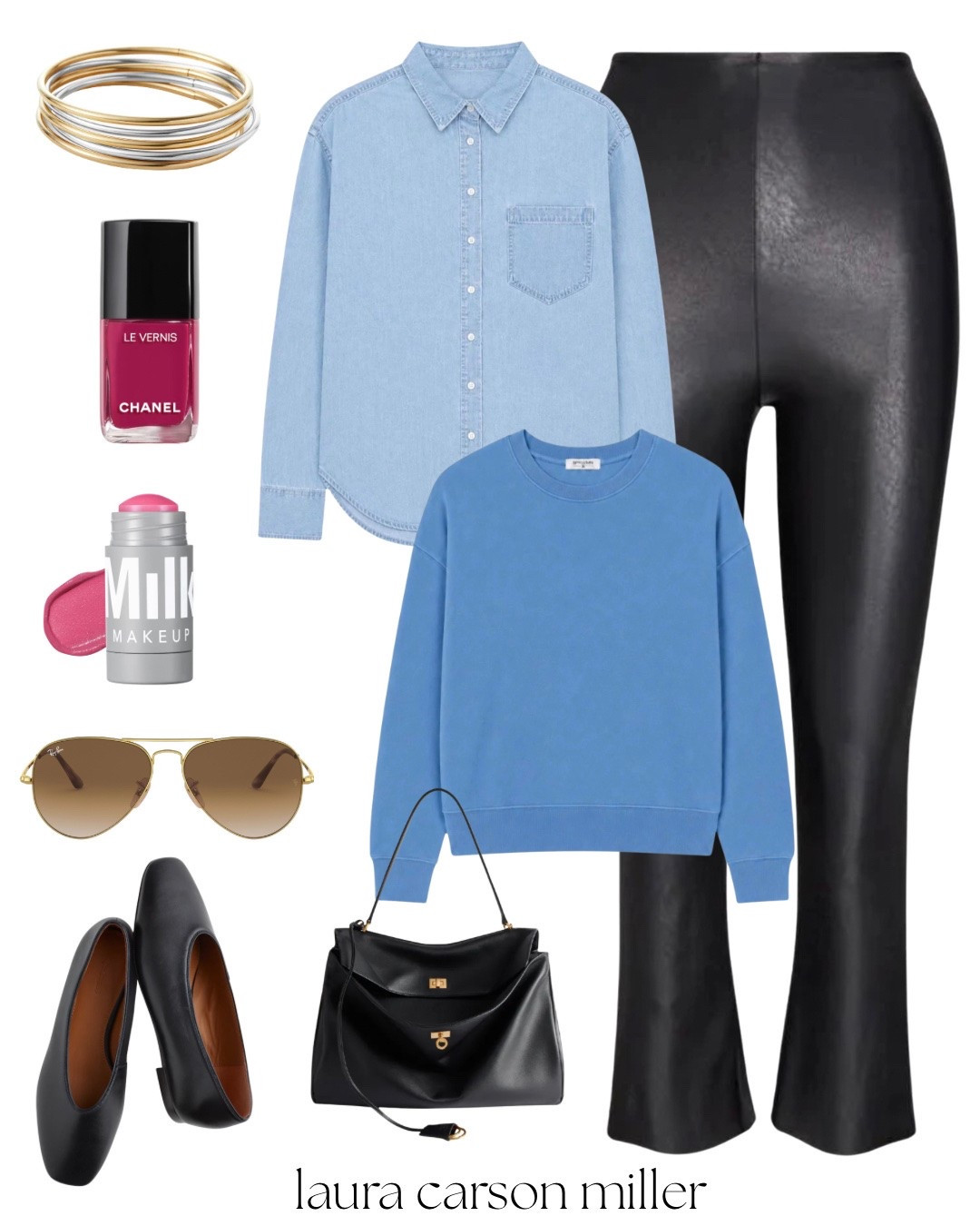 I’m styling this blue sweatshirt 3 ways to show you it’s versatility + how I wear mine IRL! A good quality sweatshirt totally whispers ‘casual chic style’  for work, travel + just everyday life. Who knew a sweatshirt is a quiet luxury item? I did + now I’m showing you how you can incorporate it into your transitional wardrobe to wear year ‘round! Tie around your waist or iver your dhoukders with this great chambray button up + black faux leather leggings. So easy, so chic!

#LTKdayinmylife #LTKWorkwear #LTKxMadewell