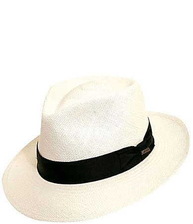 Dorfman Milano Scala Genuine Straw Panama Highlands Fedora 3 Brim Hat - L | Dillard's