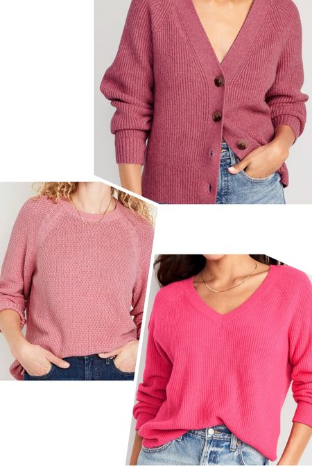Pink sweaters!