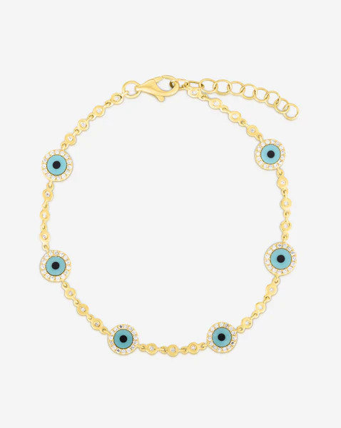 Diamond + Turquoise Evil Eye Bracelet | Ring Concierge
