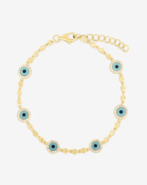 Diamond + Turquoise Evil Eye Bracelet | Ring Concierge