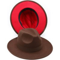 Dark Brown Two Tone Fedora Hat, Vegan Felt Stiff Brim Men Winter Women Wide Flat Brim, Bridesmaid Groomsman Hat | Etsy (US)