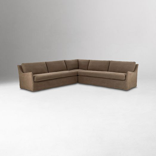 Delara Slipcover L-Shaped Sectional (124") | West Elm (US)