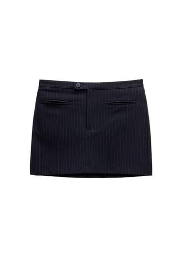 Pinstripe mini skirt with pockets | PULL and BEAR UK