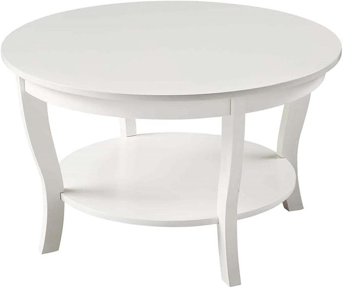 Convenience Concepts American Heritage Round Coffee Table, White | Amazon (US)