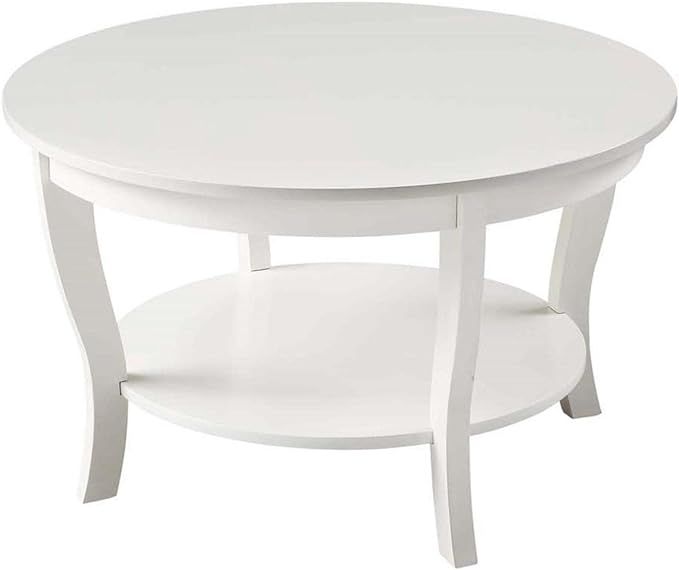 Convenience Concepts American Heritage Round Coffee Table, White | Amazon (US)