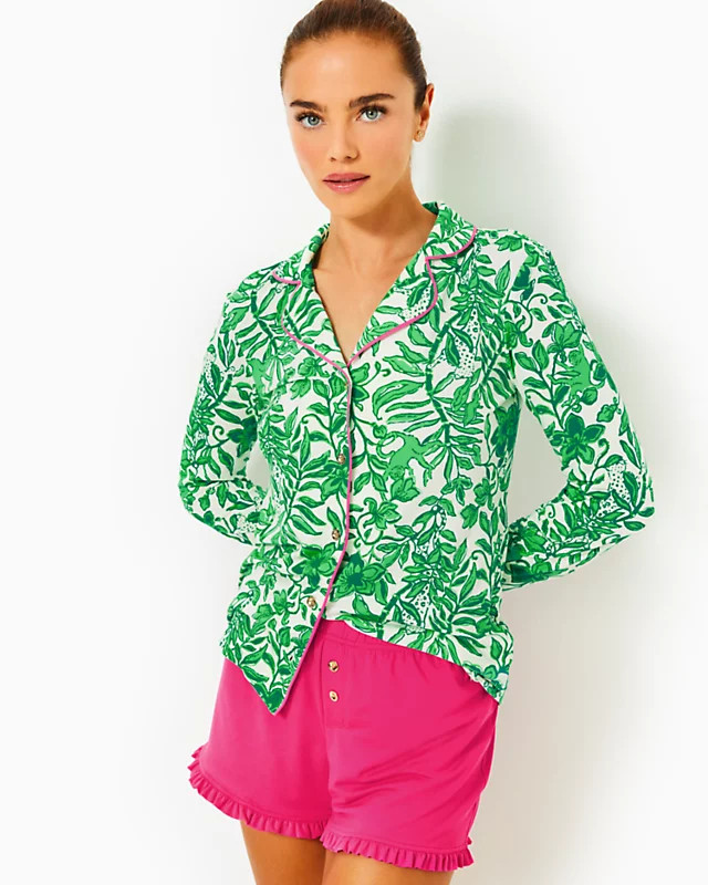 Pajama Knit Button-Up Top | Lilly Pulitzer | Lilly Pulitzer
