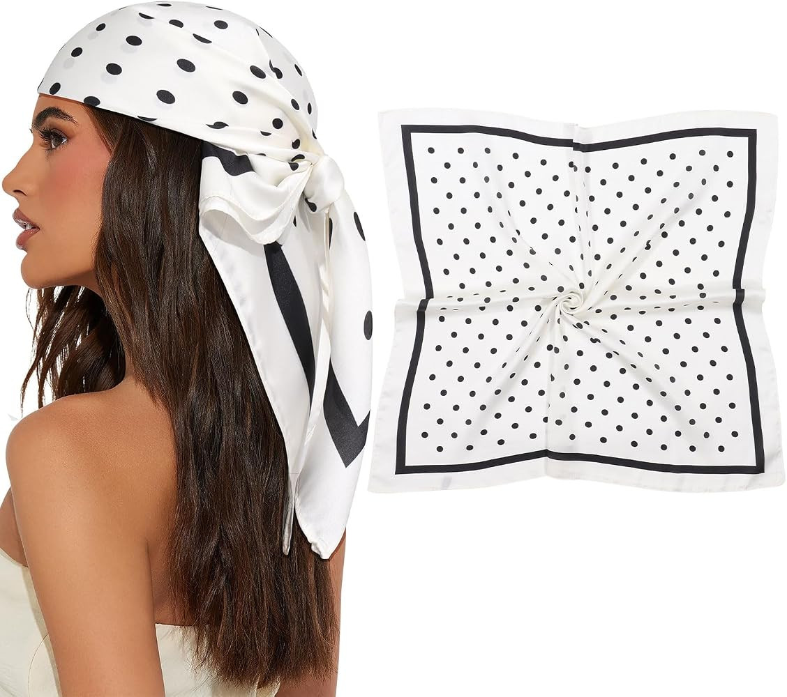 27.5\u201d Square Satin Head Scarf Hair Scarf for Women's Hair Silk Bandana for Women Silk Head W... | Amazon (US)