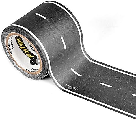 Amazon.com: PlayTape Road Tape for Toy Cars - Sticks to Flat Surfaces, No Residue; 30'x2 Black Ro... | Amazon (US)