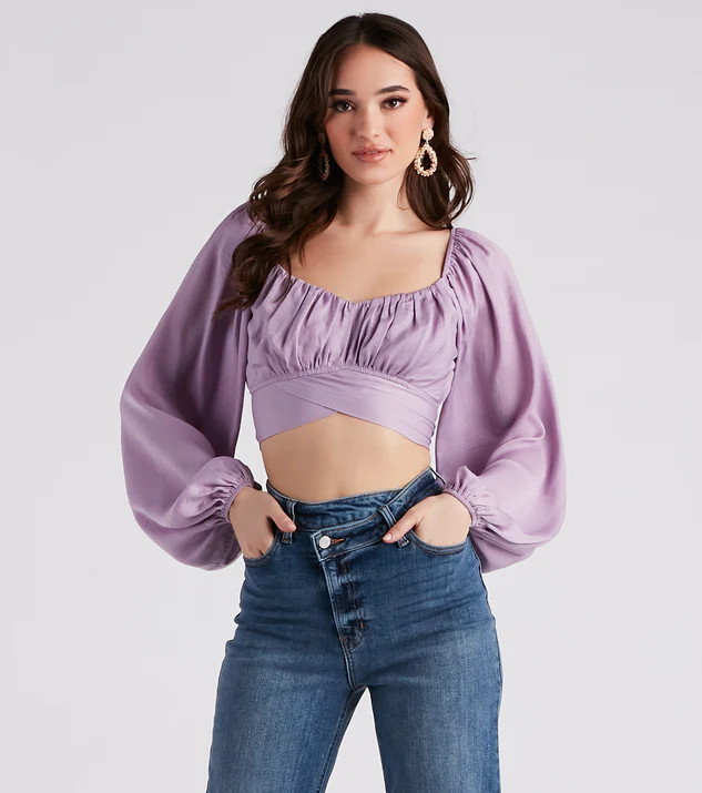 Sweet And Flirty Satin Crop Top | Windsor Stores