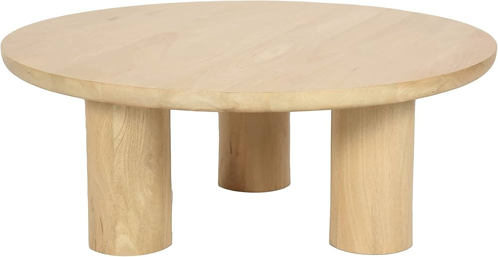 Benjara Wood, 35" Scandinavian Coffee Table, NAT Kd, Brown | Amazon (US)