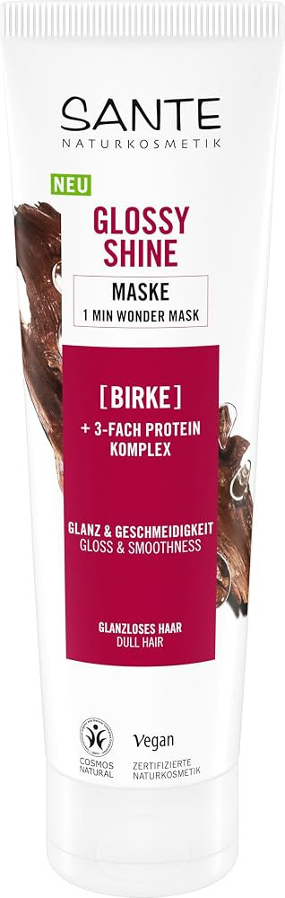 SANTE Naturkosmetik Glossy Shine 1 Minute Wonder Maske - 150 ml - mit Bio-Birkenblatt & 3-Fach Pr... | Amazon (DE)