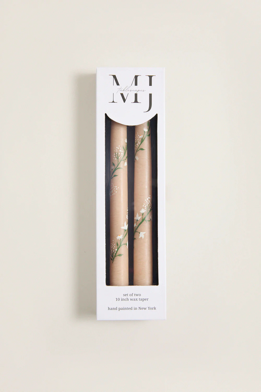 Ivory Climbing Vines Hand Painted Taper Candles (Set of 2) | Tuckernuck (US)