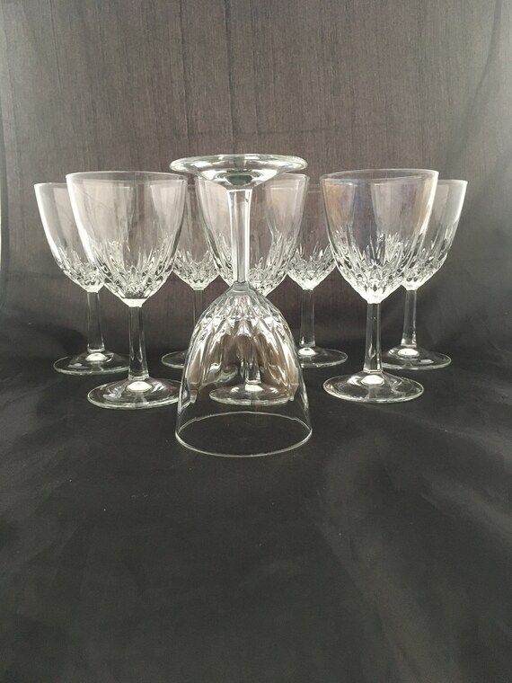 Set of 2 Cut Crystal Cocktail Glasses, Nick and Nora Glasses, Mid Century Modern Small Wine or Ch... | Etsy (US)