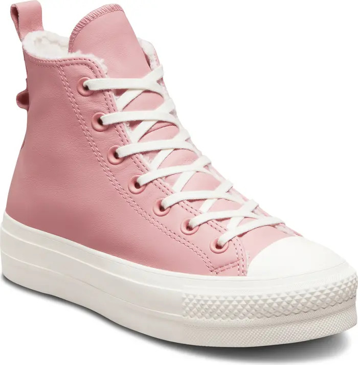 Chuck Taylor® All Star® Lift Hi Faux Shearling Sneaker | Nordstrom