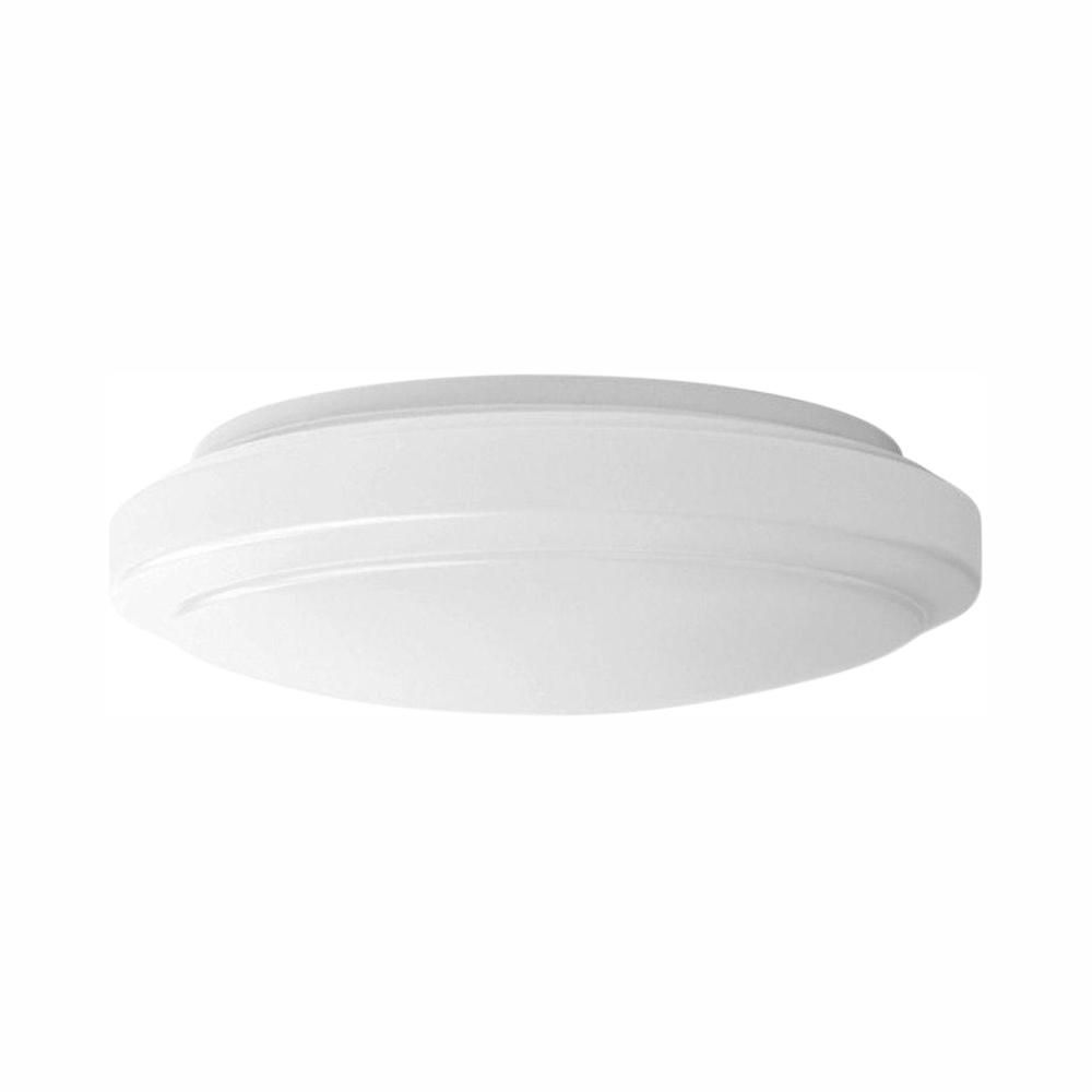 12 in. White Round 1-Light Smart Wink Hub Selectable LED Flush Mount Light Dimmable Amazon Alexa ... | The Home Depot