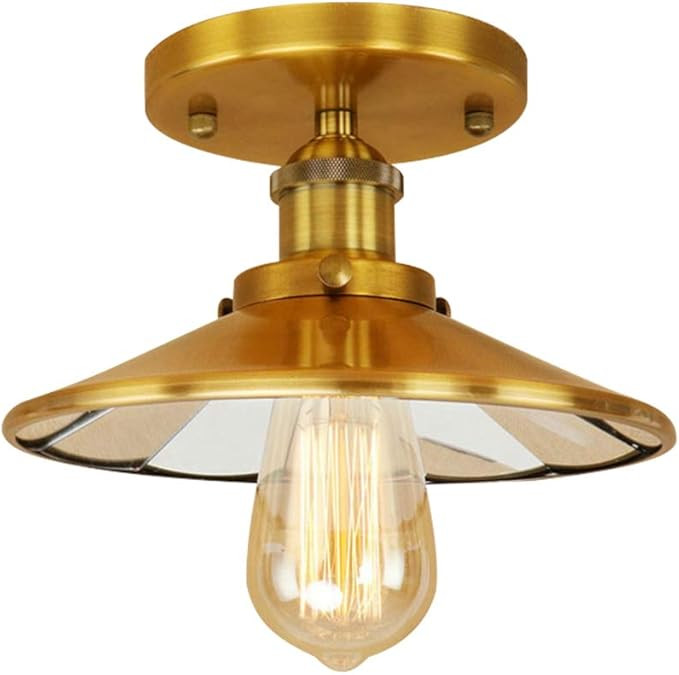 BAYCHEER Creative Conical Polished Mini Flush Mount Ceiling Light Industrial Loft Style Metal 1 L... | Amazon (US)