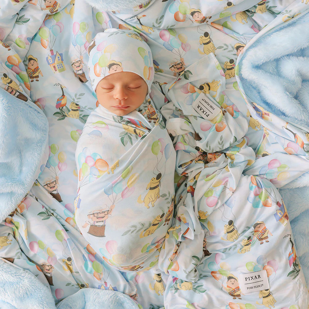 Pixar Blue Baby Boy Swaddle | Disney Pixar’s Up | Posh Peanut