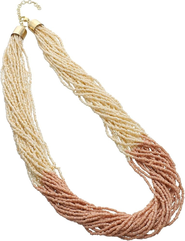 Shop LC Choker Beaded Necklace for Women Jewelry Ivory Glass Seed Fashion Mothers Day Gifts | Amazon (US)