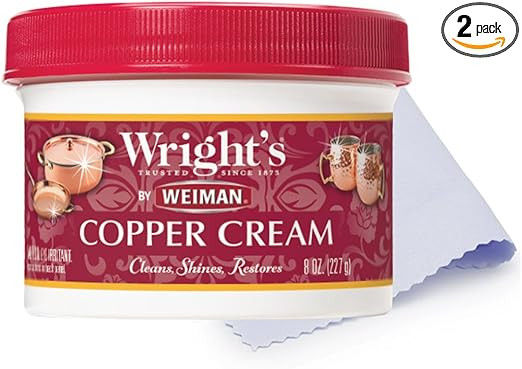 Wright's by Weiman Cream Copper and Brass Cleaner - Gently Cleans and Removes Tarnish without Scr... | Amazon (US)