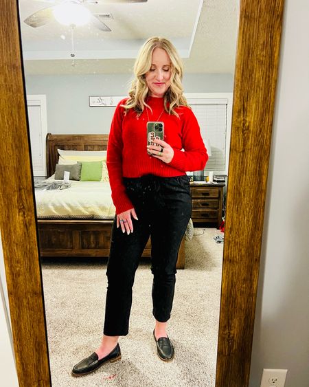Big fan of this easy, comfortable Christmas outfit! Wore it to my boys’ band concert last night and got so many compliments!
Soft, cropped sweater - size small
Perfect dress pants - size medium
Comfy-from-day-one loafers - true to size 8.5

#LTKHoliday #LTKshoecrush #LTKSeasonal