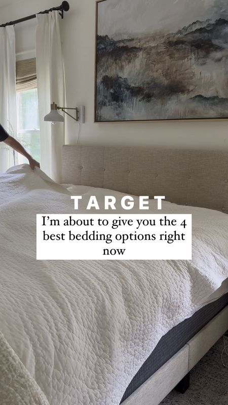 Bedding options from Target I am loving // white quilt // bedroom decor 

#LTKhome #LTKfamily #LTKVideo