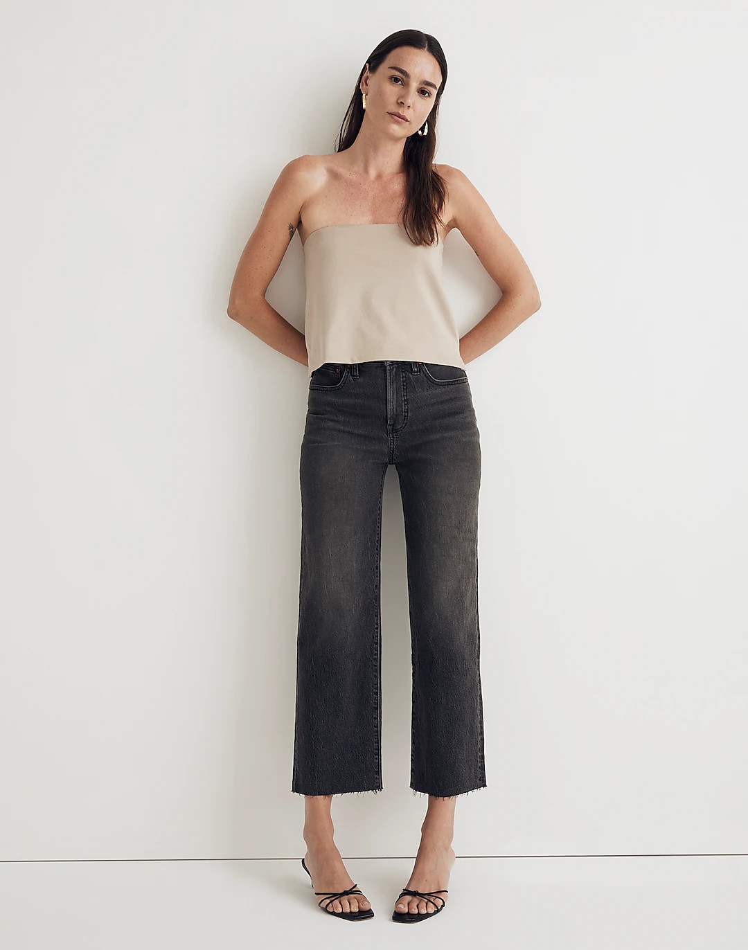 The Perfect Vintage Wide-Leg Crop Jean in Benley Wash: Raw-Hem Edition | Madewell