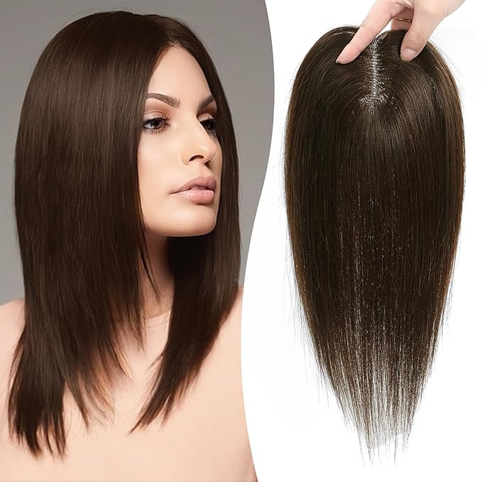 Hair Toppers for Women Real Human Hair Human Hair Toppers Swiss Base 9×11CM Hair Toppers for Wom... | Amazon (US)