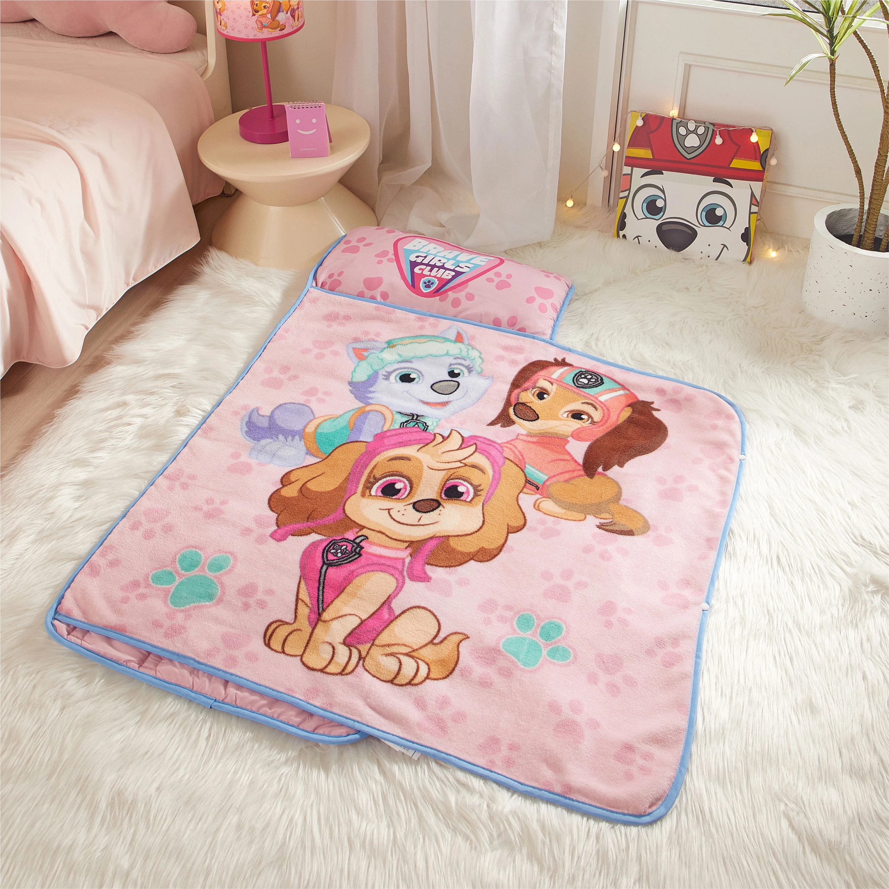 Paw Patrol Brave Girls Club Nap Mat, Pink , 21 x 46, Polyester | Walmart (US)