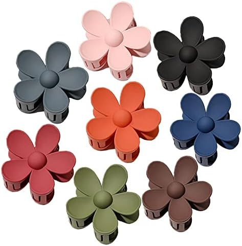 Kachanaa 8 Pcs Flower Hair Claw Clips for Women for Thick Hair Large Hair Pins Cute Acrylic Hair ... | Amazon (US)