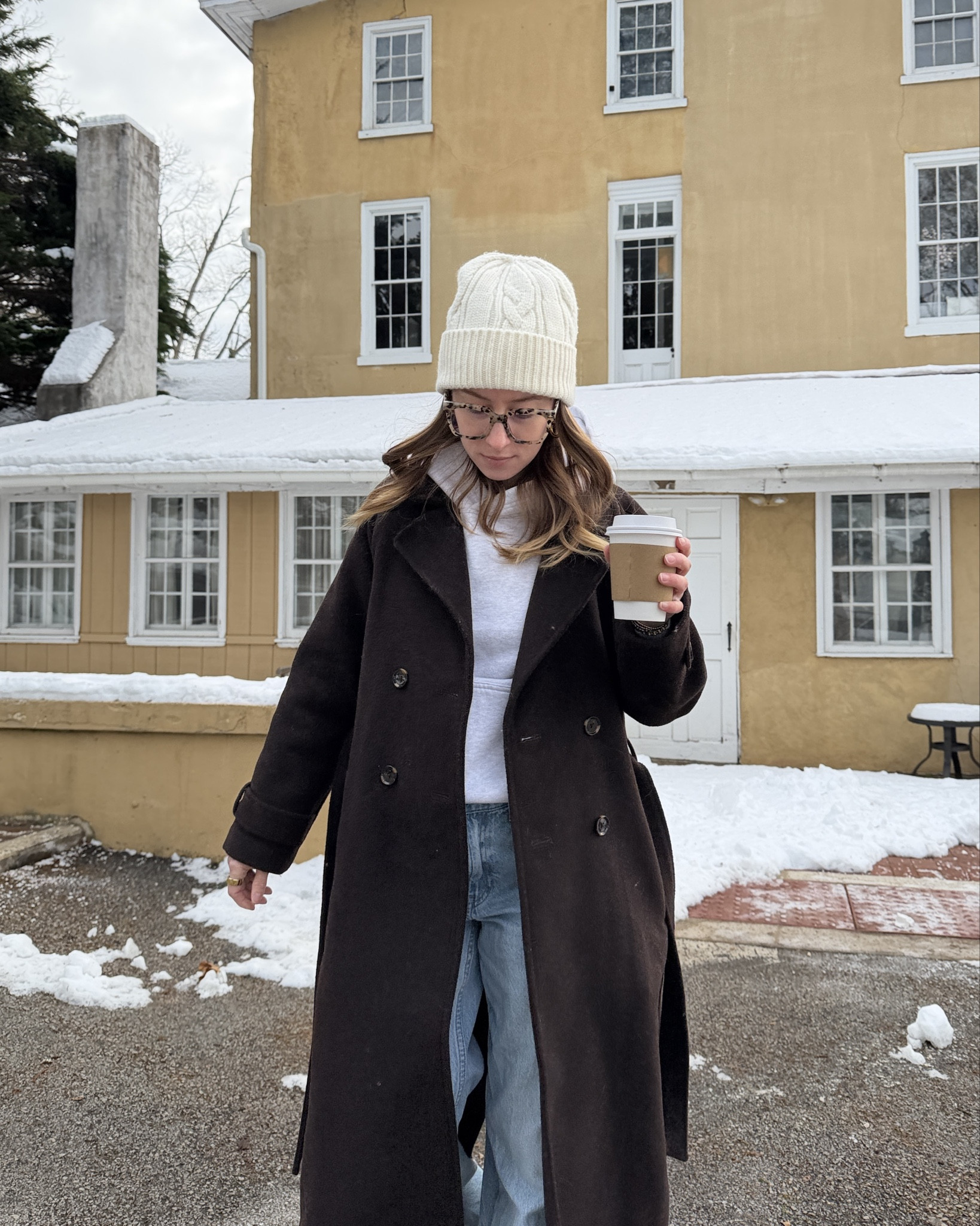 12/23/25 my casual winter outfit — an easy, everyday look that’s comfortable but still put together. I’m linking my Asics Gel-1130 sneakers, my Abercrombie ultra-loose jeans, my Aritzia grey hoodie, and my Abercrombie brown wool coat for layering on colder days. I also have my Amazon blue light glasses linked, along with my Madewell knit hat to finish off the look and keep it cozy.

#LTKootd #LTKSeasonal #LTKHoliday