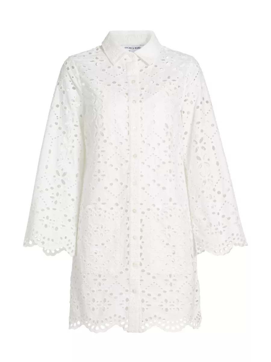 Sumatra Eyelet Cotton Mini Shirtdress | Saks Fifth Avenue