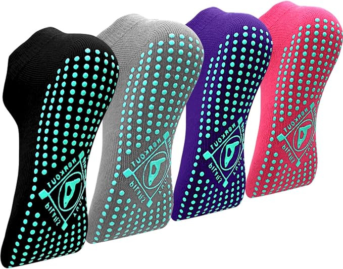 Yoga Pilates Socks for Women Non-Slip Socks with Grips Indoor Sticky Barre Workout Hospital Socks | Amazon (CA)