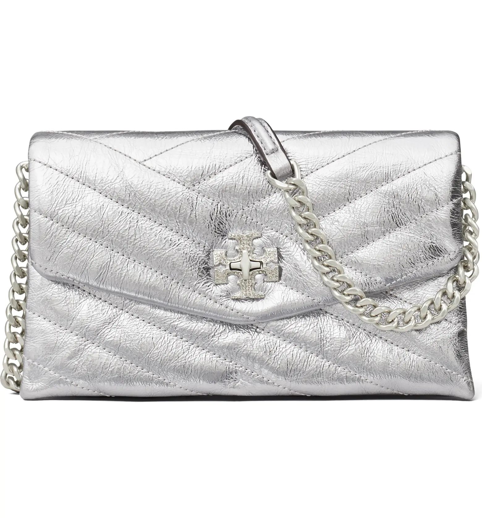 Kira Pavé Chevron Quilted Metallic Leather Crossbody Bag | Nordstrom