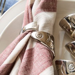Sardine Metal Napkin Ring Sets | West Elm (US)