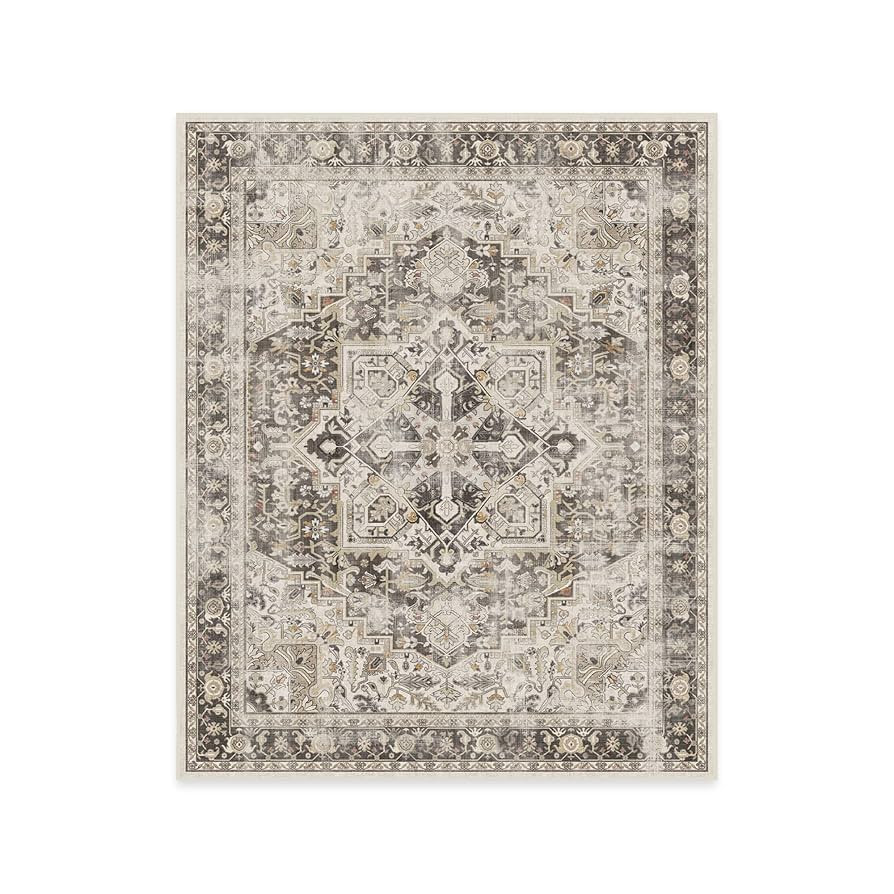 RUGGABLE Washable Vintage Area Rug – Kamran Hazel 8x10, Stain-Resistant, Non-Slip with Standard... | Amazon (US)